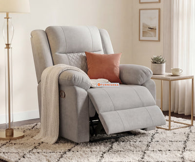 Alex 1 Seater Manual Recliner in Light Grey
