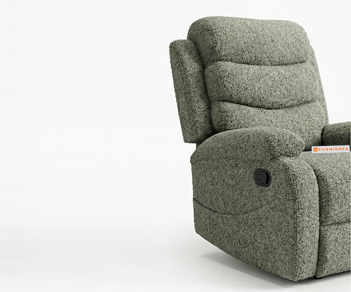 Abiza 1 Seater Manual 3R Recliner Anthology Fabric Green - Furnishka