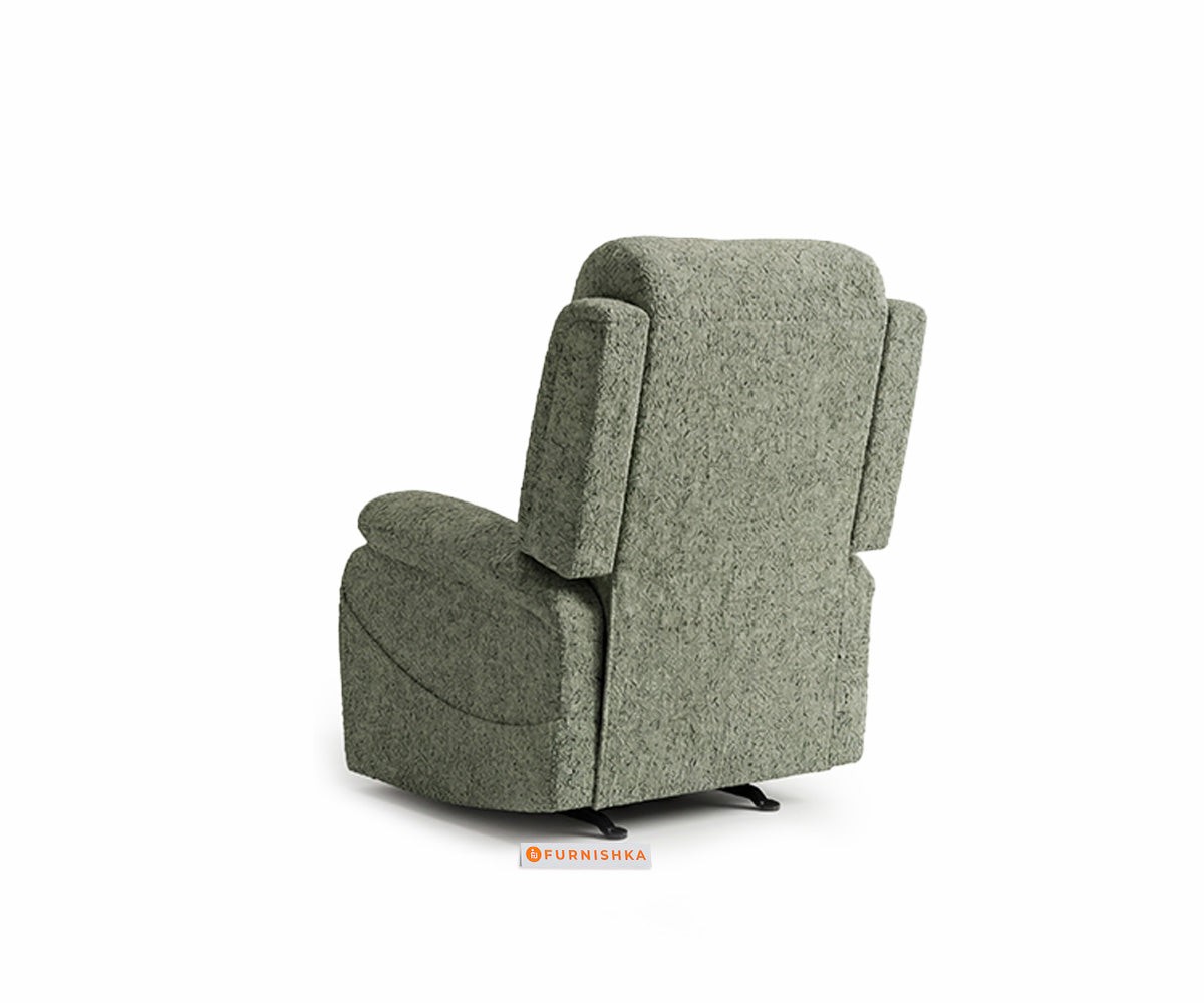 Abiza 1 Seater Manual 3R Recliner Anthology Fabric Green - Furnishka