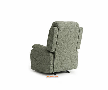 Abiza 1 Seater Manual 3R Recliner Anthology Fabric Green - Furnishka