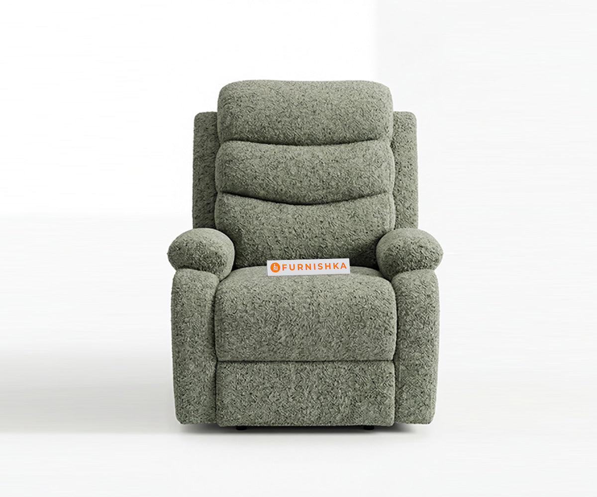 Abiza 1 Seater Manual 3R Recliner Anthology Fabric Green - Furnishka