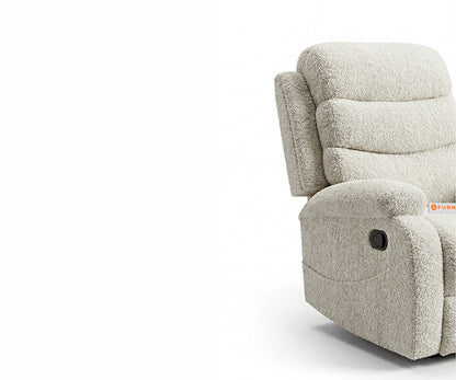 Abiza 1 Seater Manual 3R Recliner Anthology Fabric Light Beige - Furnishka