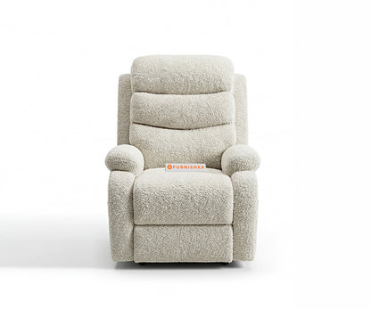Abiza 1 Seater Manual 3R Recliner Anthology Fabric Light Beige - Furnishka