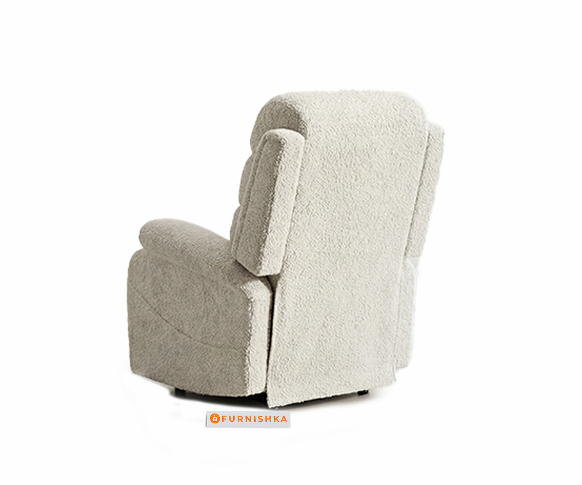 Abiza 1 Seater Manual 3R Recliner Anthology Fabric Light Beige - Furnishka