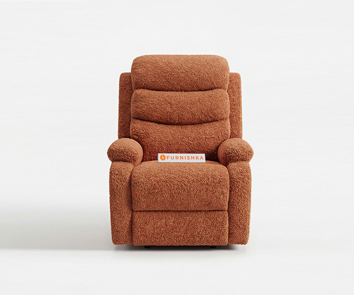 Abiza 1 Seater Manual 3R Recliner Anthology Fabric Orang - Furnishka