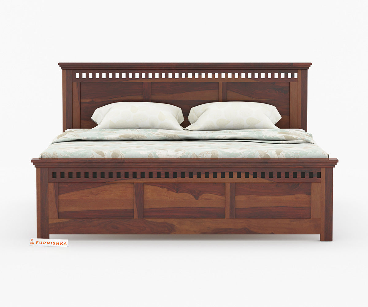 Adi Sheesham Wood Bed with Non Storage - King Size - Furnishka 