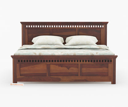Adi Sheesham Wood Bed with Non Storage - King Size - Furnishka 