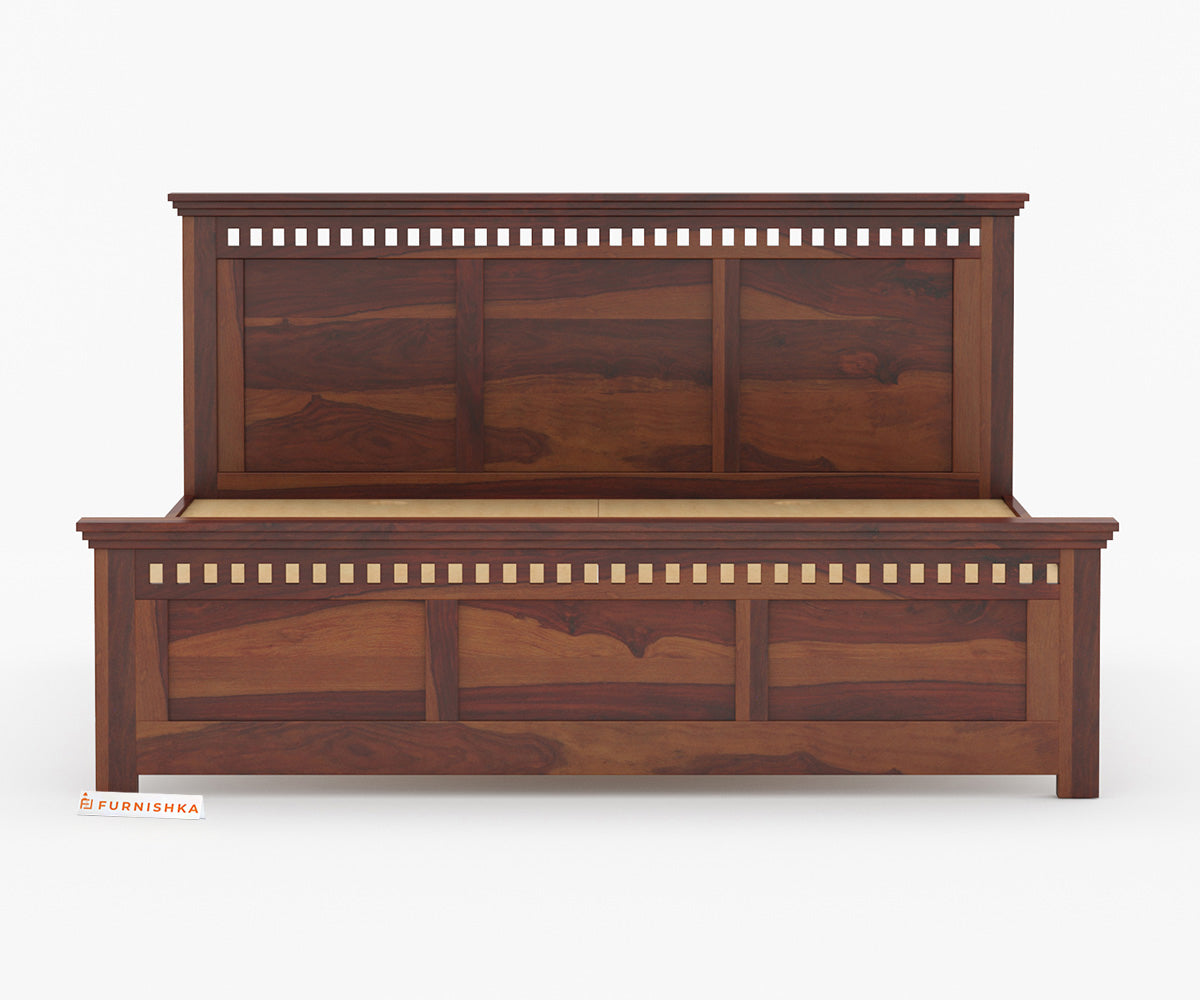 Adi Sheesham Wood Bed with Non Storage - King Size - Furnishka 