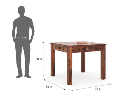 Adiva 4 Seater Sheesham wood Dining Set with Adiva Sheesham Dining Chair - Furnishka 