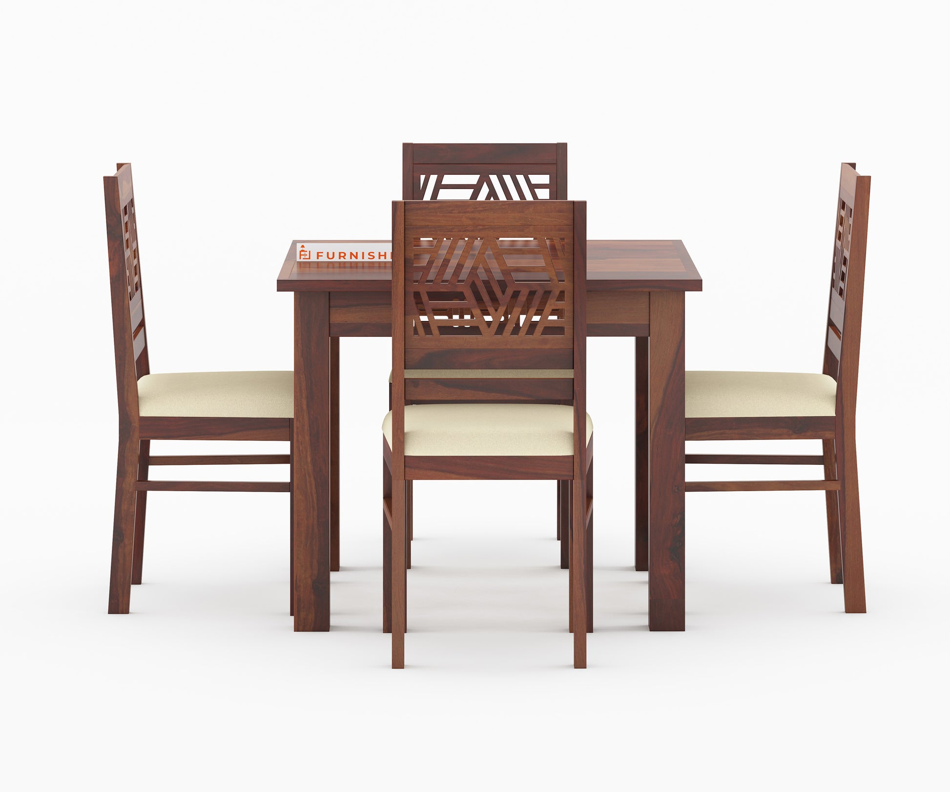 Adiva 4 Seater Sheesham wood Dining Set with Adiva Sheesham Dining Chair - Furnishka 