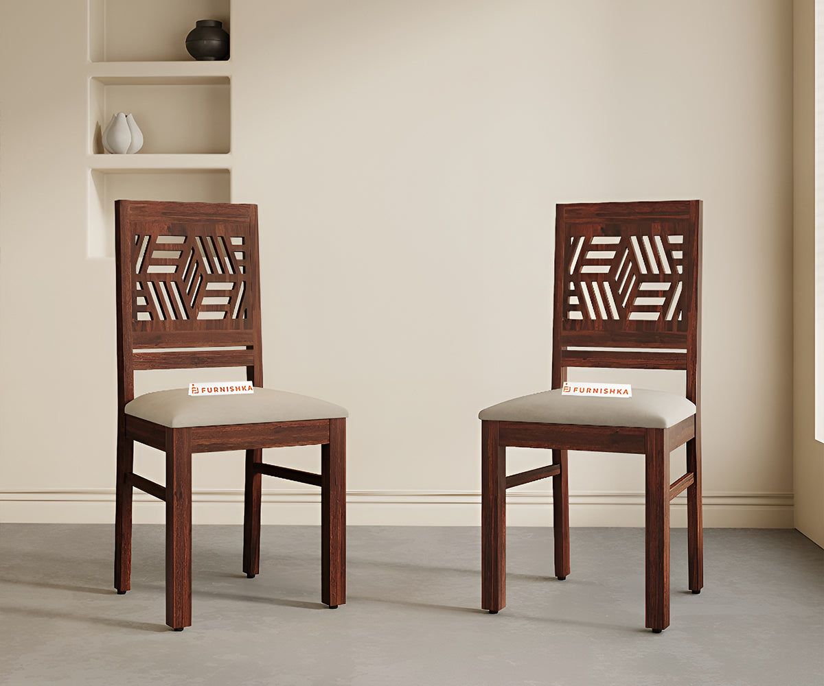 Adiva Sheesham Dining Chair Light Beige - Furnishka