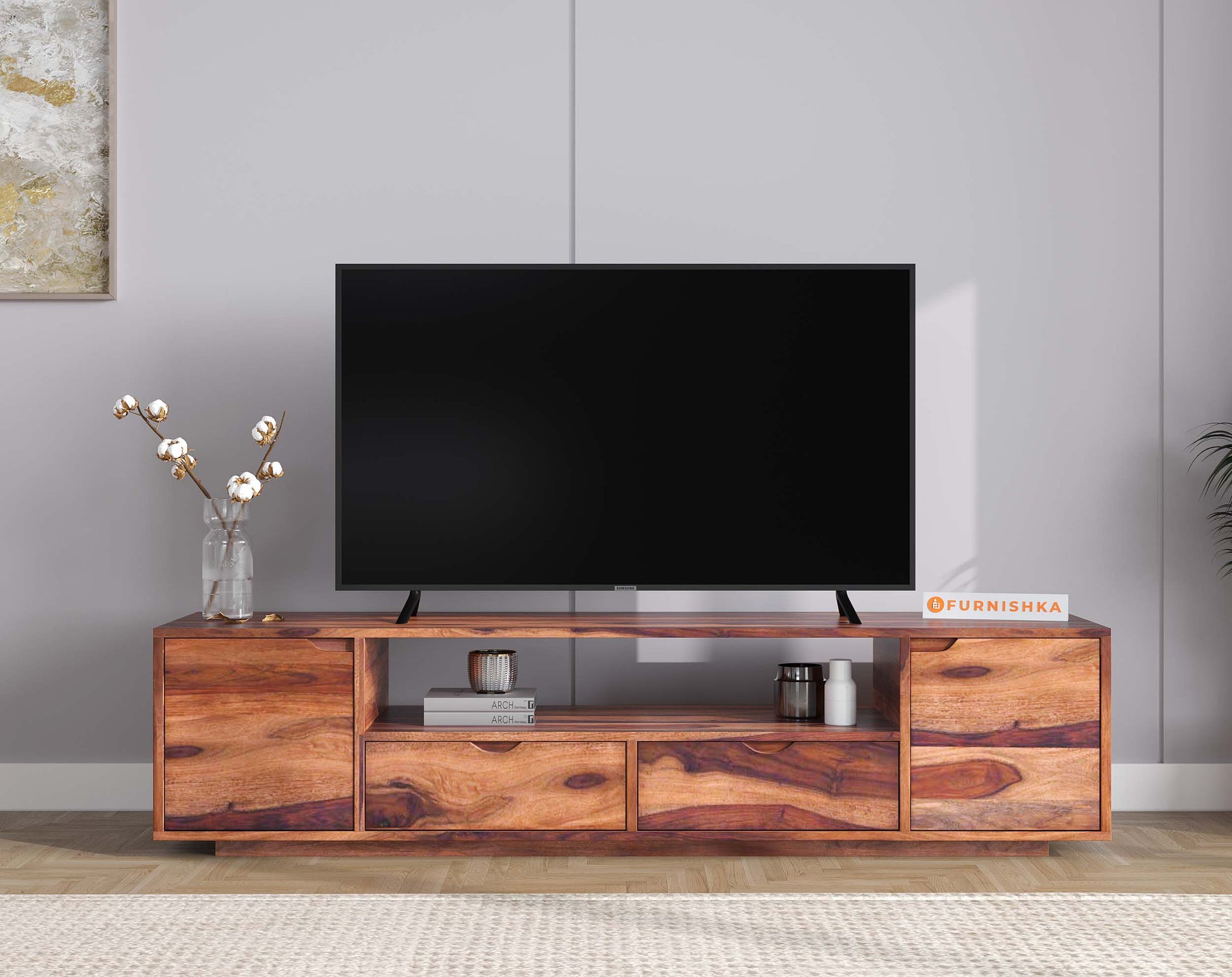 Adora Sheesham Wood TV Entertainment Unit - Furnishka 