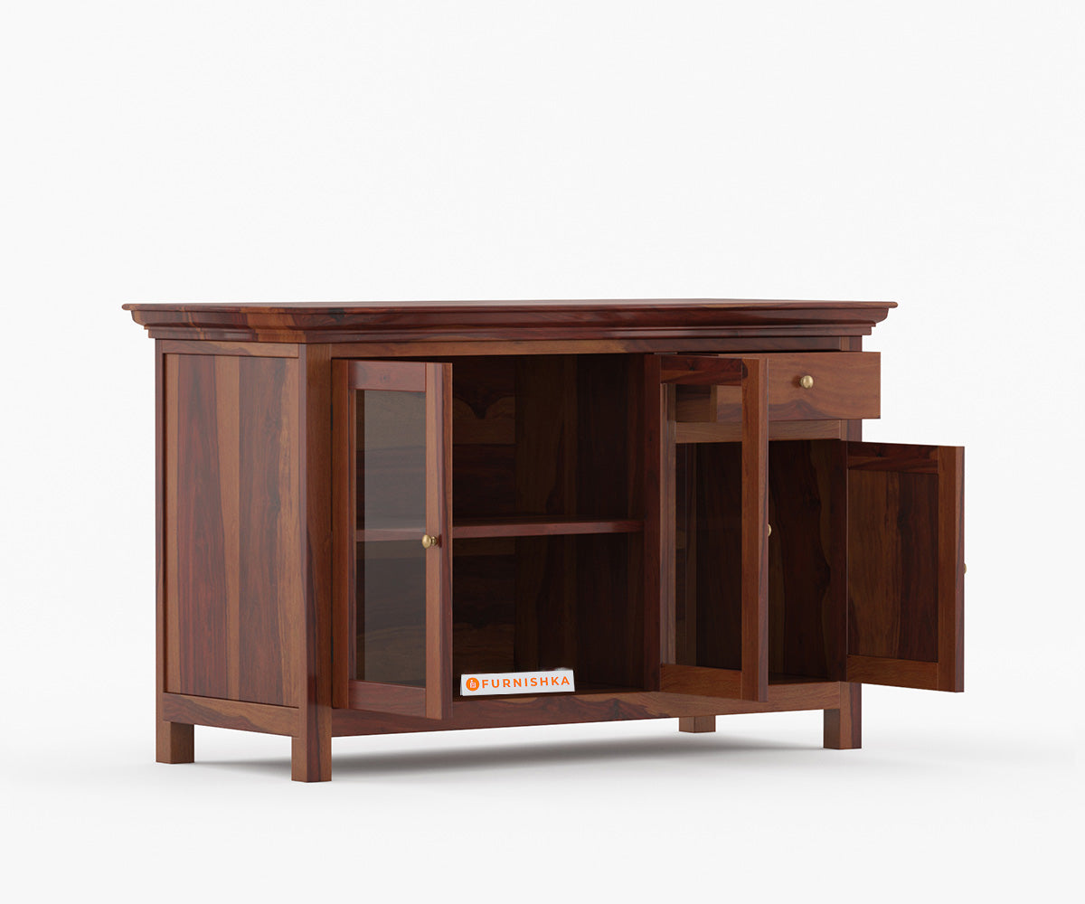 Aela Crockery Sheesham Wood Kitchen Cabinet - Furnishka 