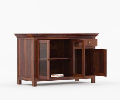 Aela Crockery Sheesham Wood Kitchen Cabinet - Furnishka 