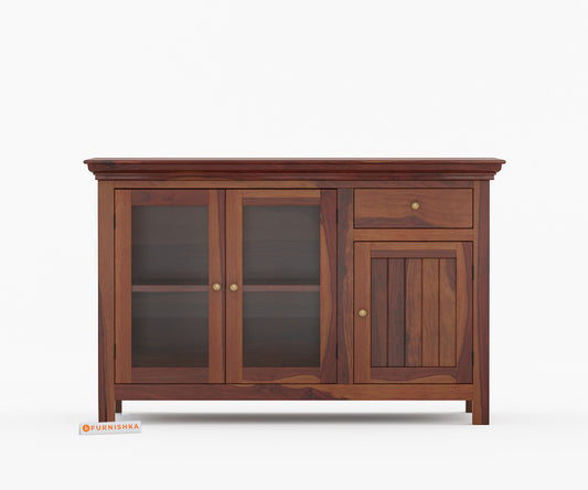 Aela Crockery Sheesham Wood Kitchen Cabinet - Furnishka 