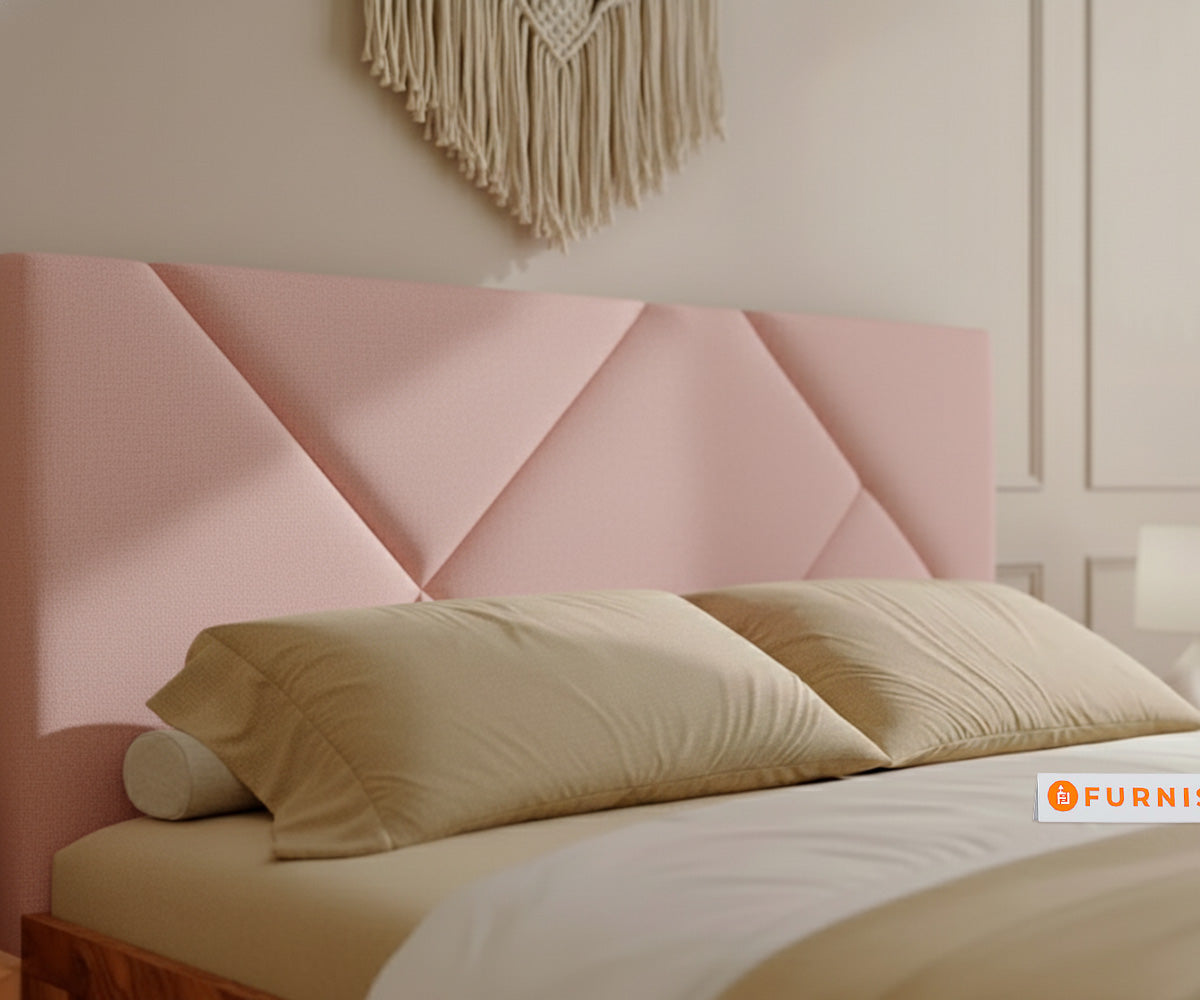 Agatha Real Teak Wood Hydraulic Bed Queen Size Flamingo Pink - Furnishka 