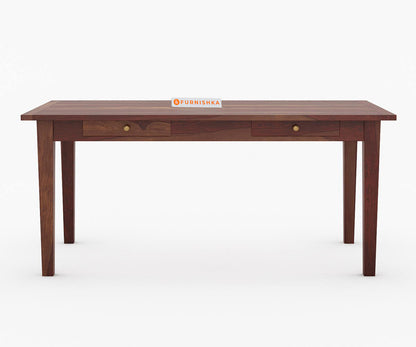 Agoda Sheesham Wood 6 seater Dining Table with 2 Drawers - Furnishka