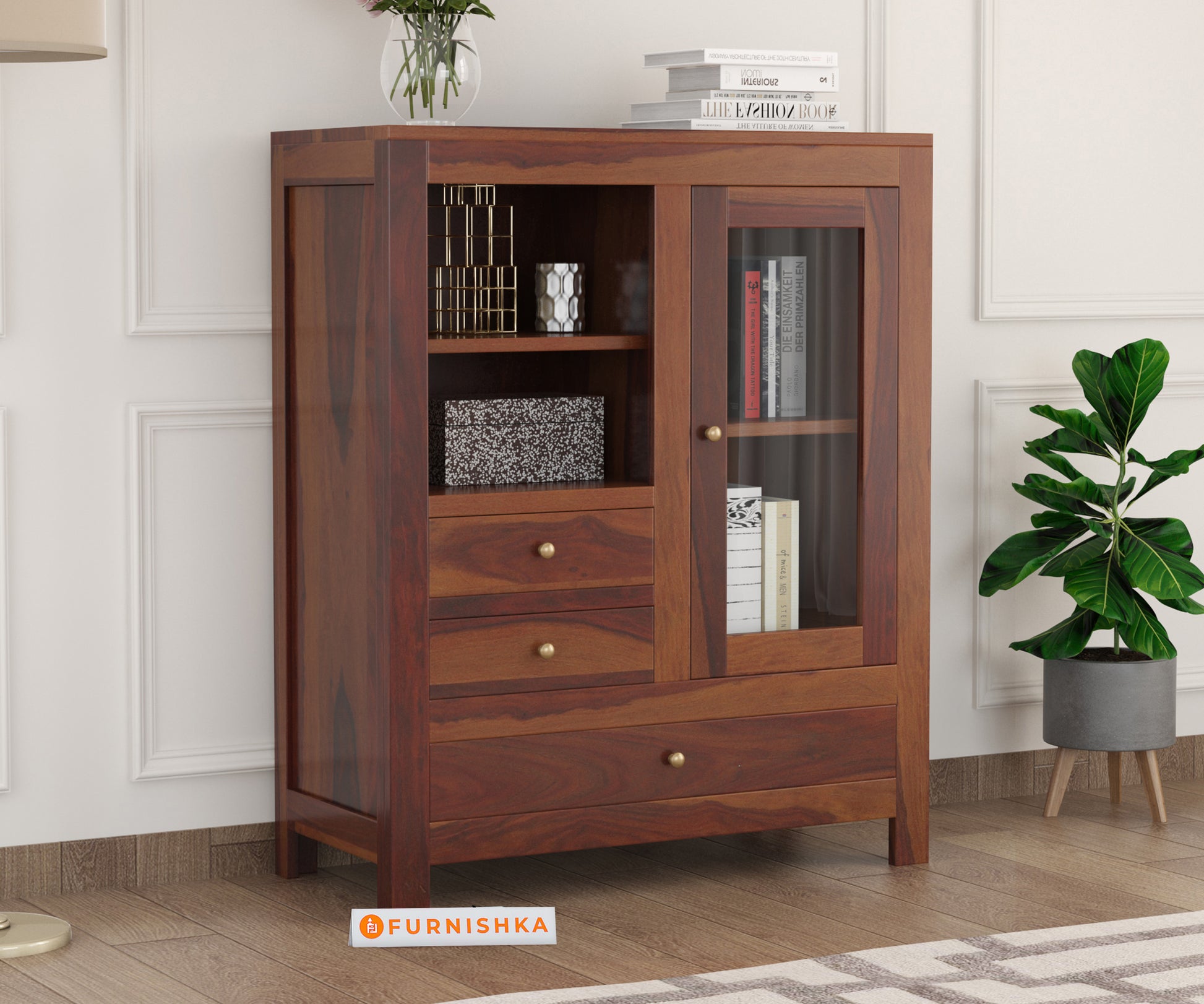 Airelle Sheesham Wood Cabinets and Sideboard - Furnishka 