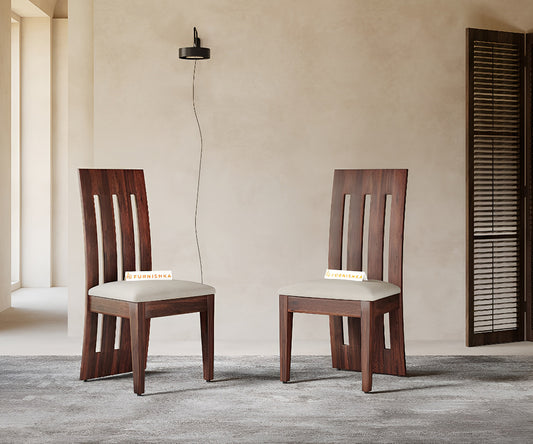 Akira Sheesham Dining Chair  Light Beige - Furnishka