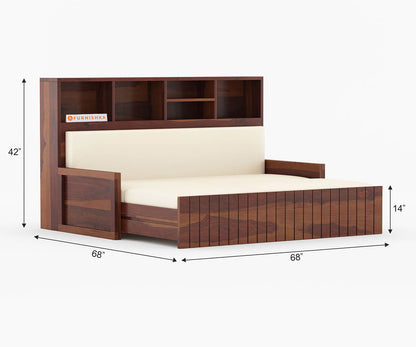 Akito Sheesham Wood Sofa Cum Bed - Furnishka 