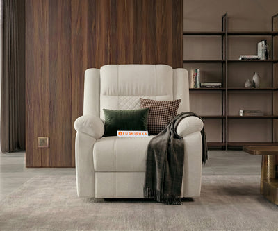 Alex 1 Seater Electric Motorised Recliner in Light Cream