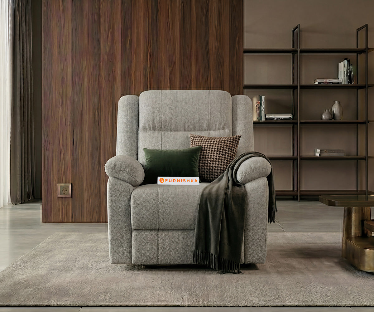 Alex 1 Seater Electric Motorised Recliner in Light Grey - Furnishka 