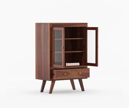 Almeda Crockery Sheesham Wood Kitchen Cabinet - Furnishka 