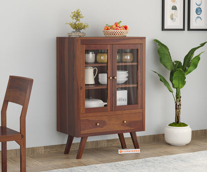 Almeda Crockery Sheesham Wood Kitchen Cabinet - Furnishka 