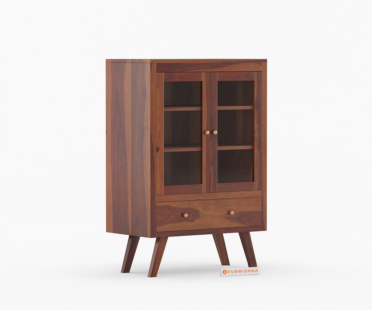 Almeda Crockery Sheesham Wood Kitchen Cabinet - Furnishka 