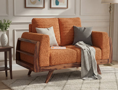 Amaari 2 Seater Sofa Set With Anthology Fabric Orange