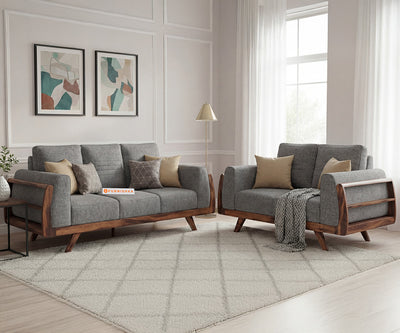 Amaari 3+2 Seater Sofa Set With Anthology Fabric Grey