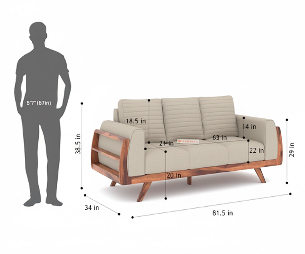 Amaari 3+2 Sofa Set Seater Light Beige - Furnishka 