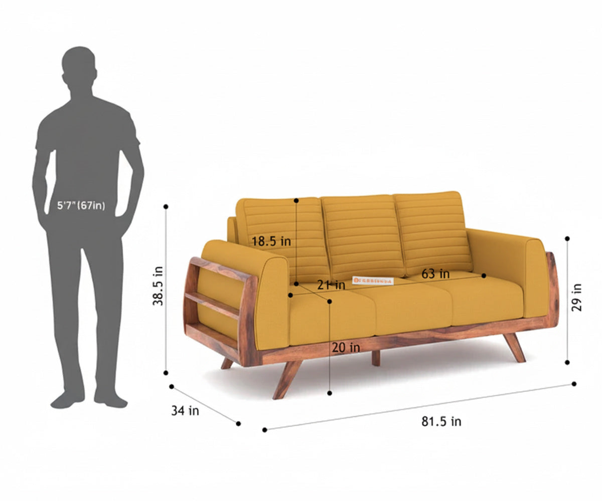 Amaari 3+2 Sofa Set Seater Mustard Yellow - Furnishka 