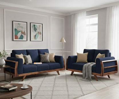 Amaari 3+2 Sofa Set Seater Persian Blue - Furnishka 