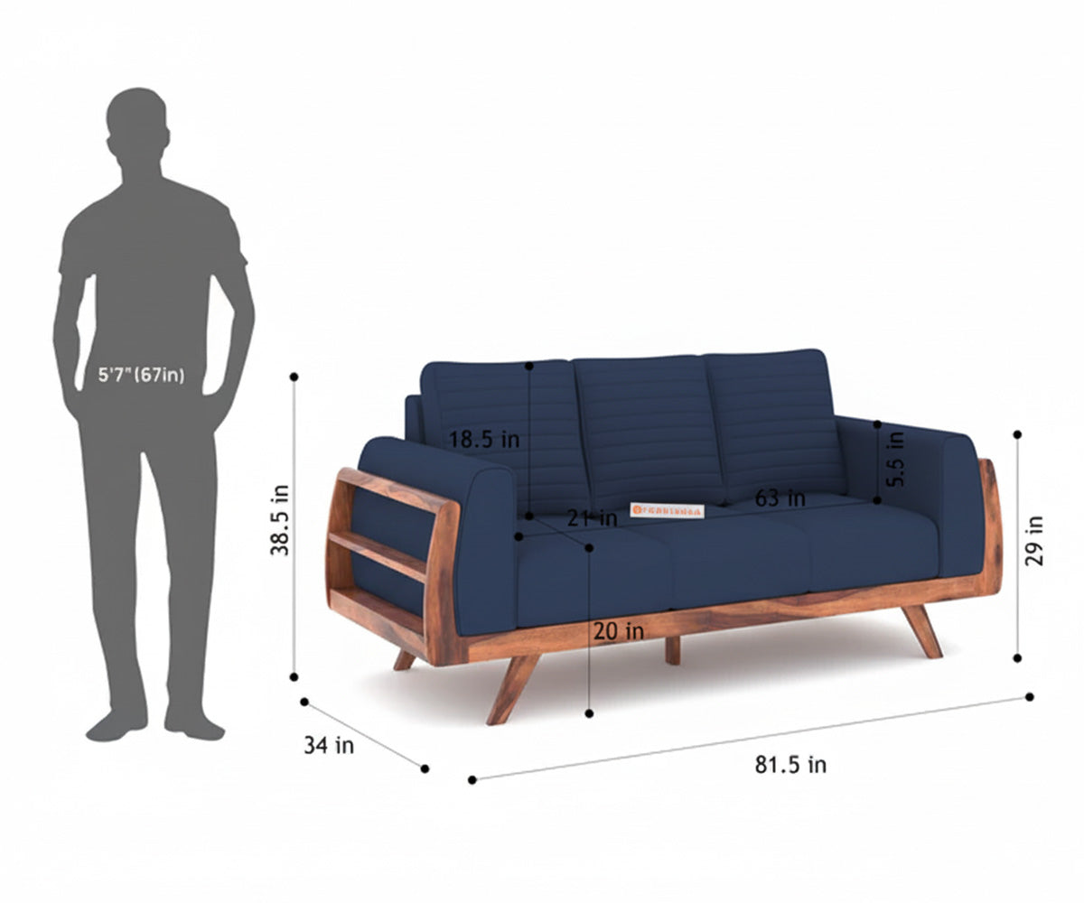 Amaari 3+2 Sofa Set Seater Persian Blue - Furnishka 