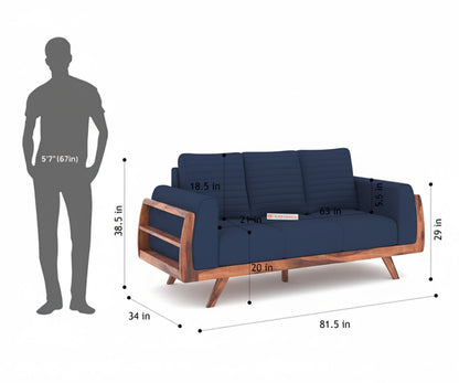 Amaari 3+2 Sofa Set Seater Persian Blue - Furnishka 