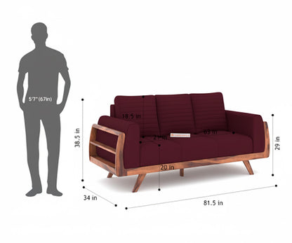 Amaari 3+2 Sofa Set Seater Red Wine - Furnishka 