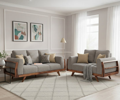 Amaari 3+2 Sofa Set Seater Trout Grey - Furnishka 