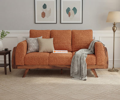 Amaari 3 Seater Sofa Set With Anthology Fabric Orange