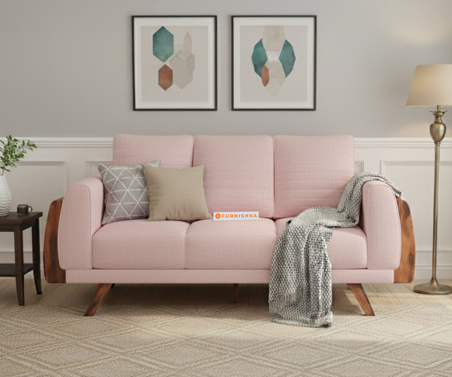 Amaari Sofa 3 Seater Flamingo Pink - Furnishka 
