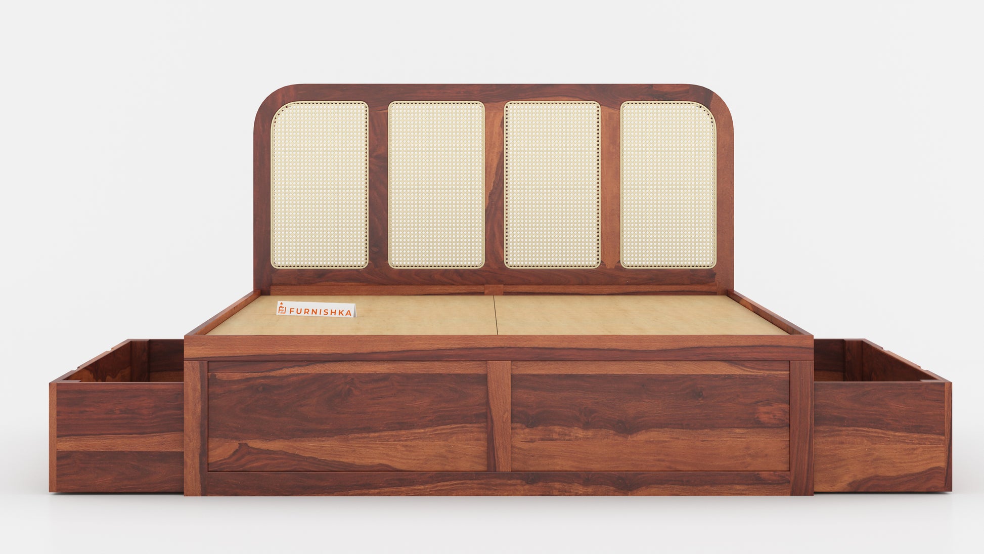 Amara Drawer Bed in Sheesham - King Size - Furnishka 