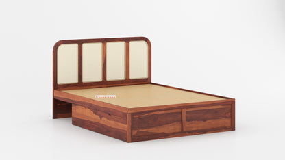 Amara Drawer Bed in Sheesham - King Size - Furnishka 