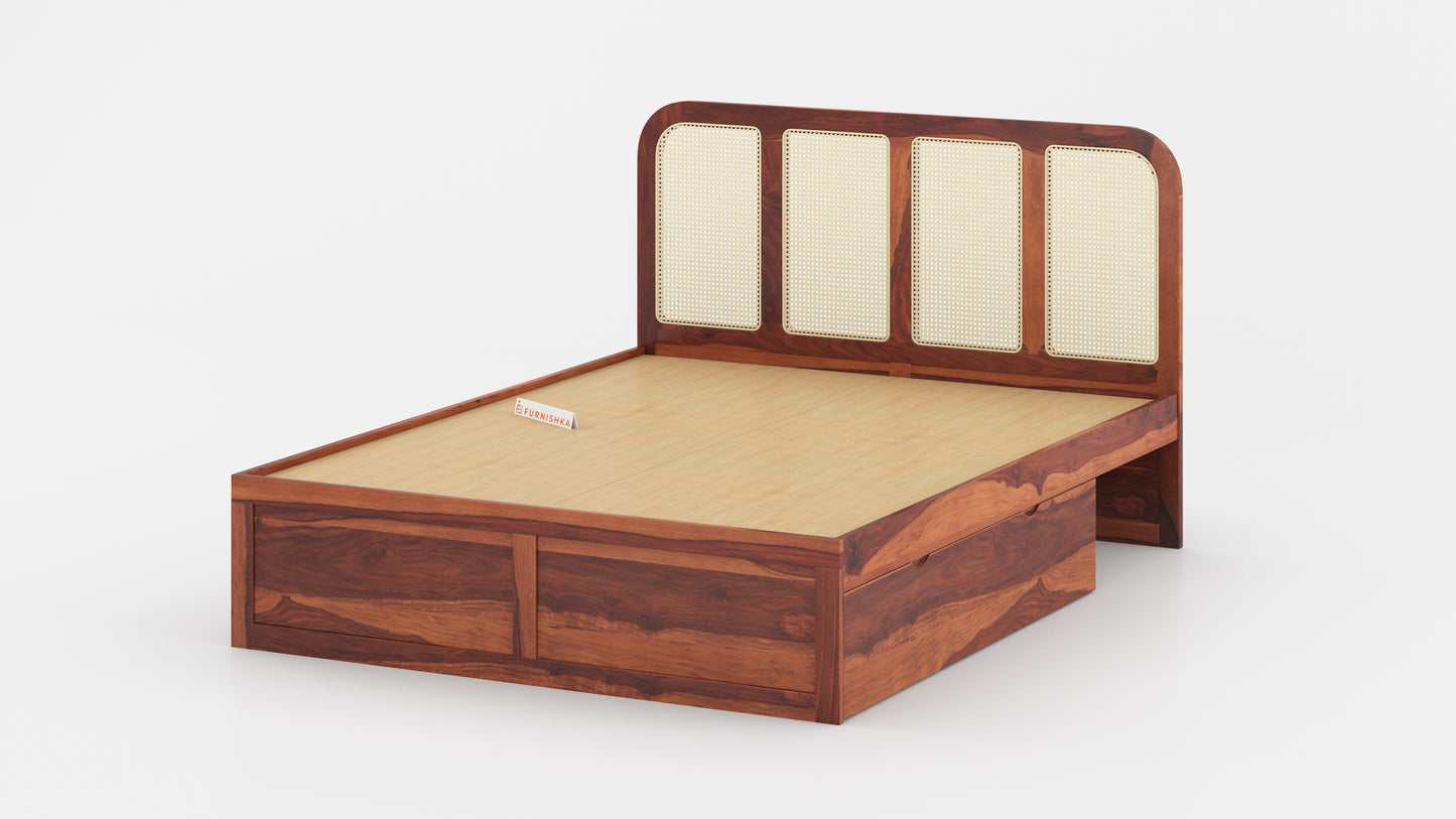 Amara Drawer Bed in Sheesham - King Size - Furnishka 