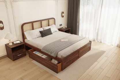 Amara Drawer Bed in Sheesham - King Size - Furnishka 