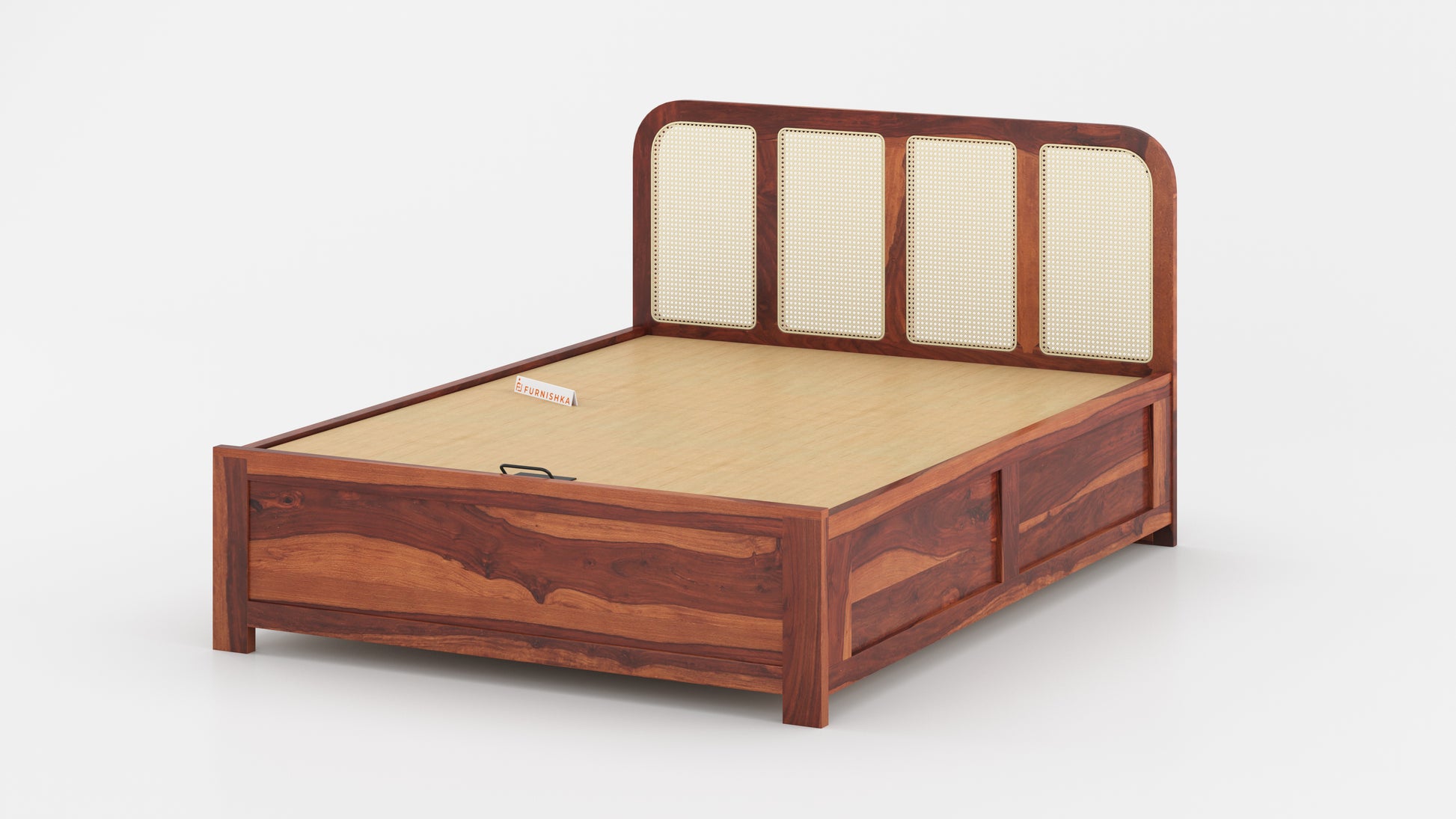 Amara Hydraulic Bed in Sheesham - King Size - Furnishka 