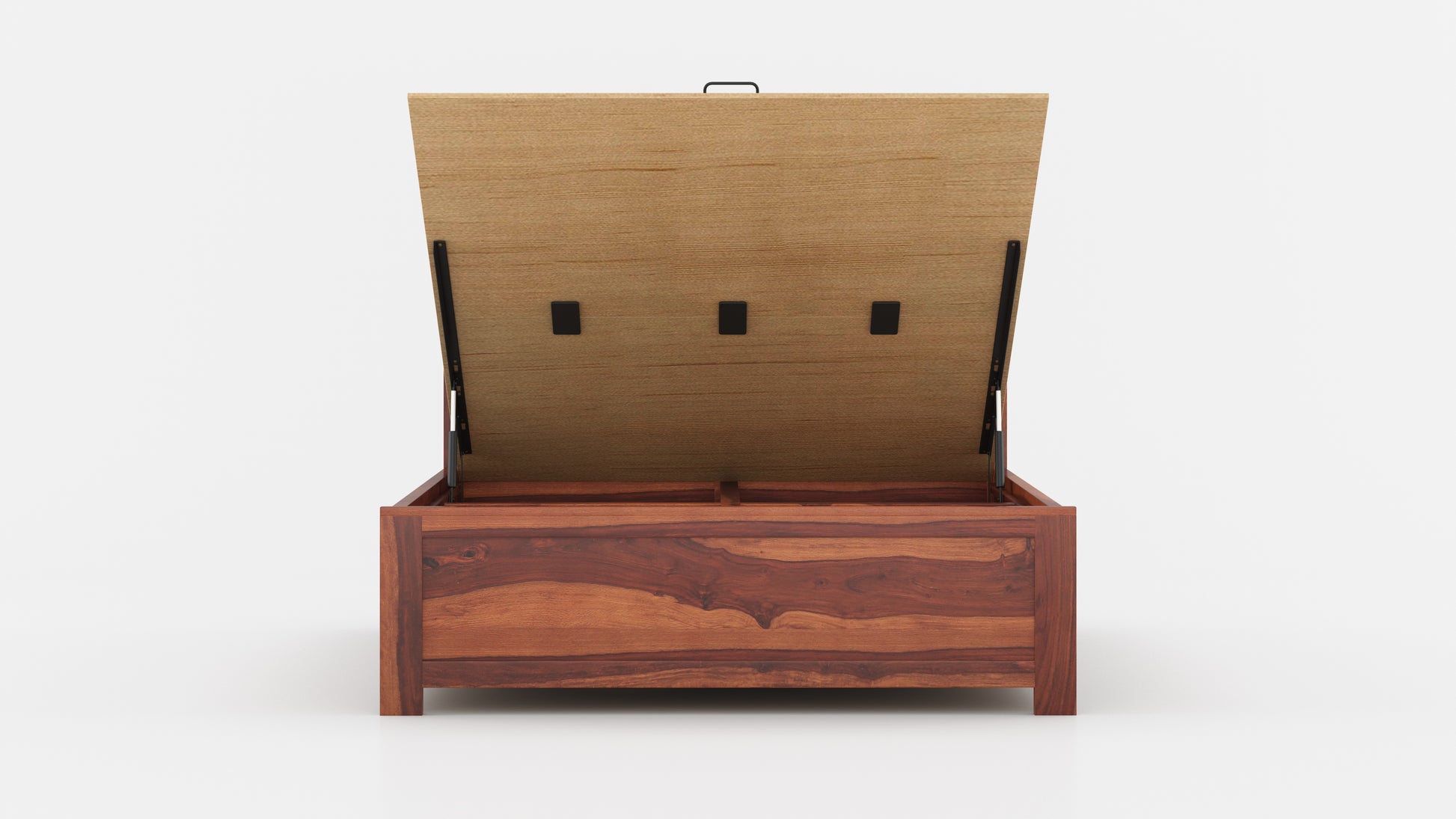 Amara Hydraulic Bed in Sheesham - King Size - Furnishka 