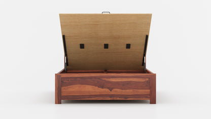 Amara Hydraulic Bed in Sheesham - King Size - Furnishka 