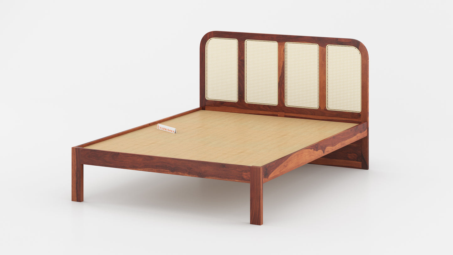 Amara Non Storage in Sheesham - Queen Size - Furnishka 