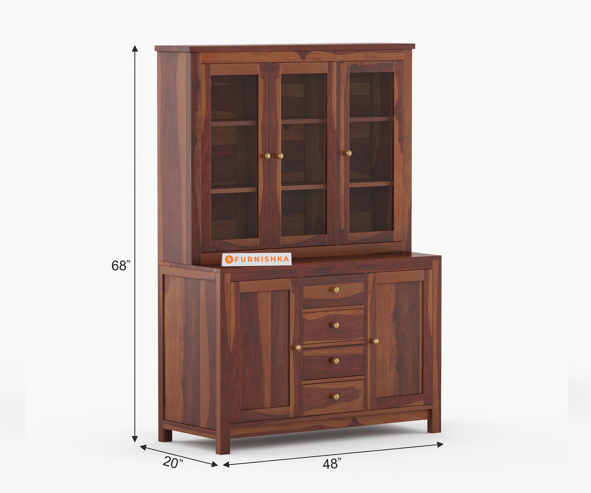 Amara Solid Wood Book Kitchen Cabinets - Furnishka 