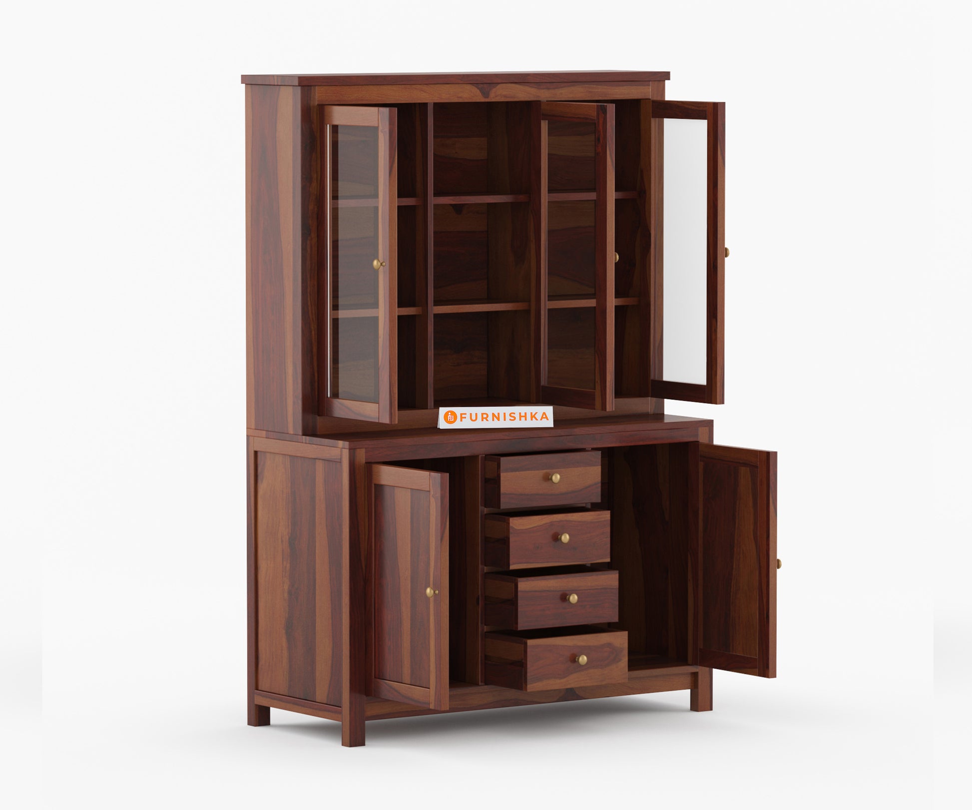 Amara Solid Wood Book Kitchen Cabinets - Furnishka 